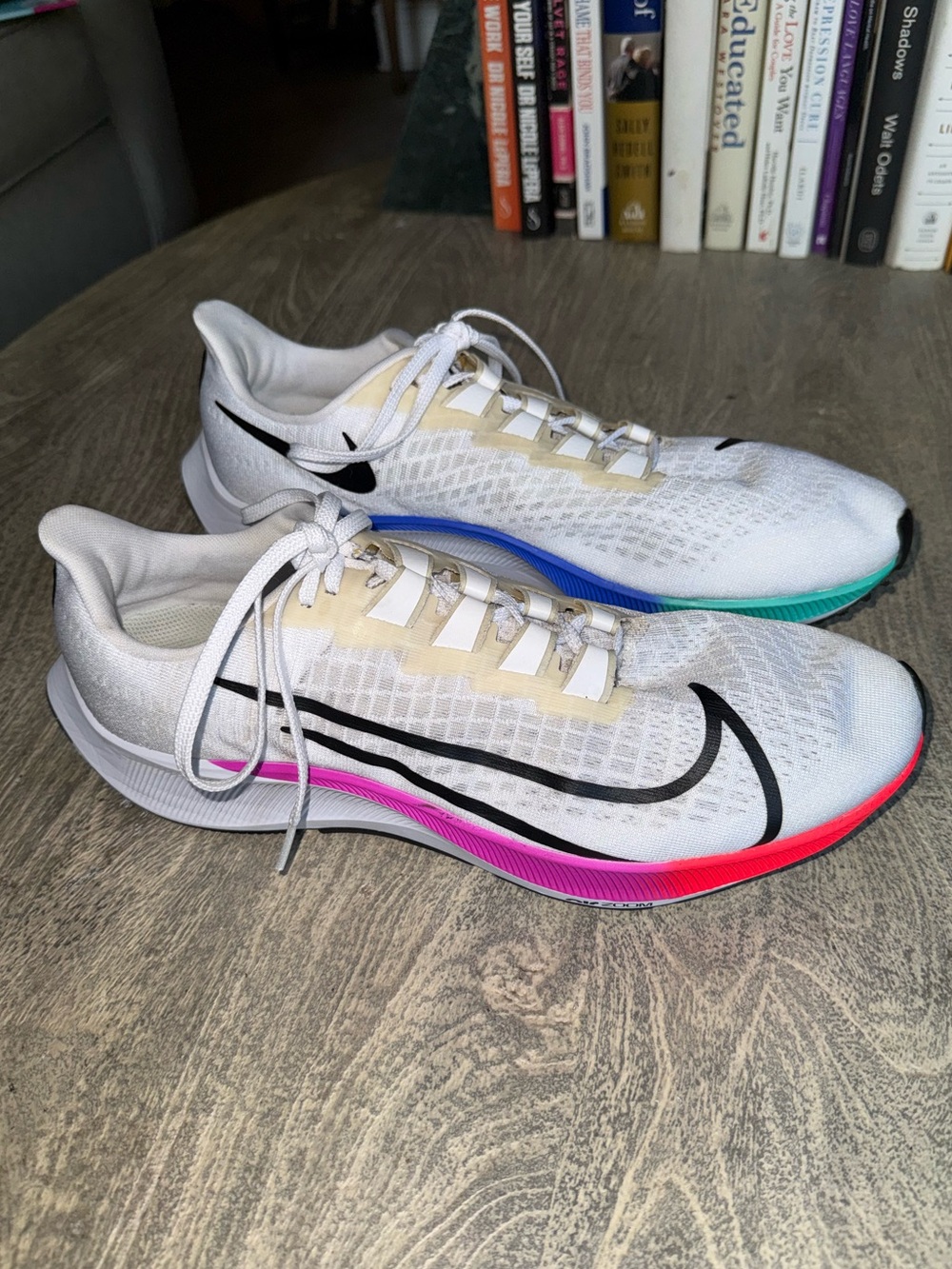 Nike Air Zoom Pegasus 37 Running Shoes in White/Black/Hyper Violet - "Like New"